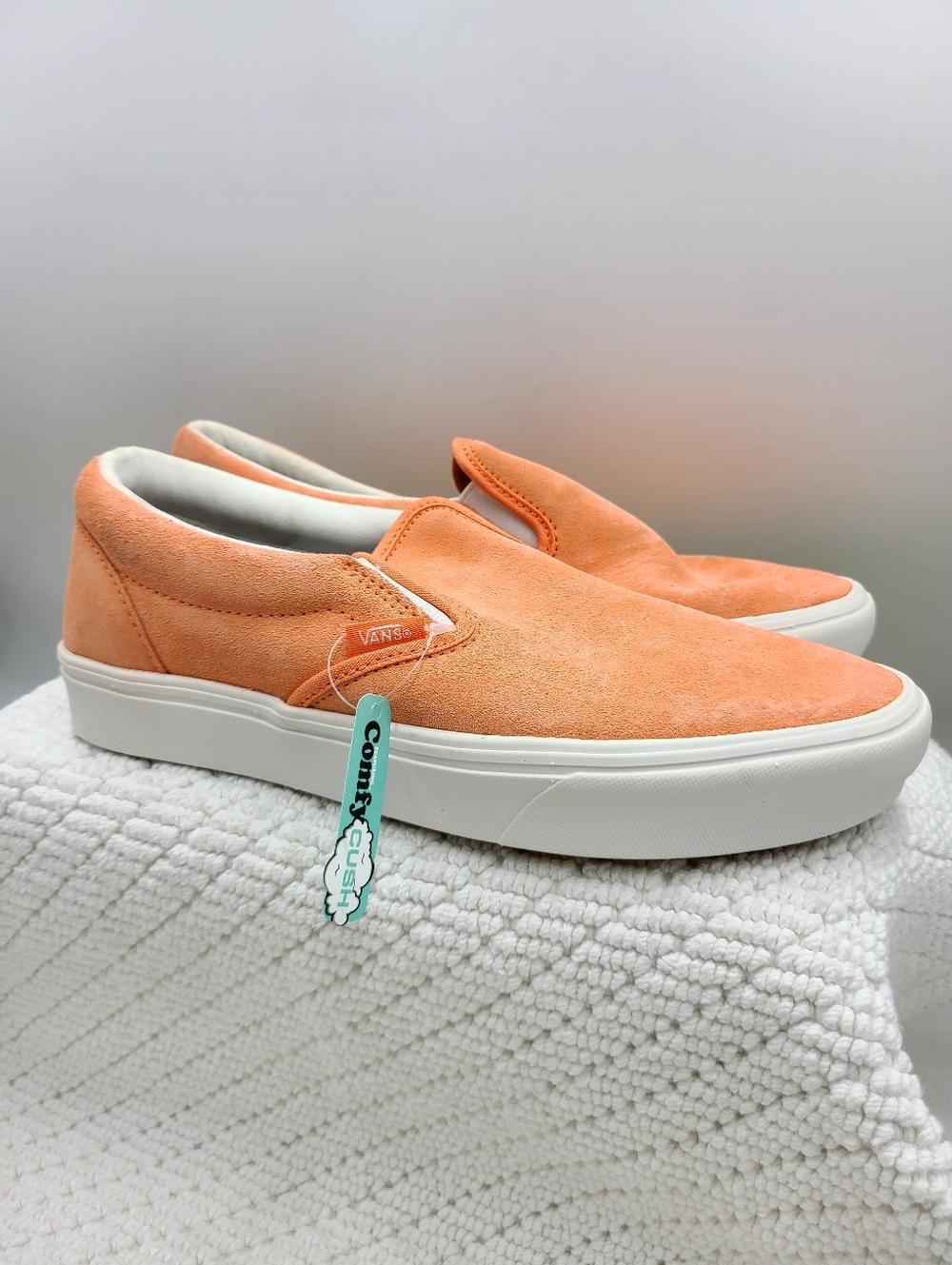 Vans Slip-On Suede Sneakers in Peach Orange 8.5M/10W